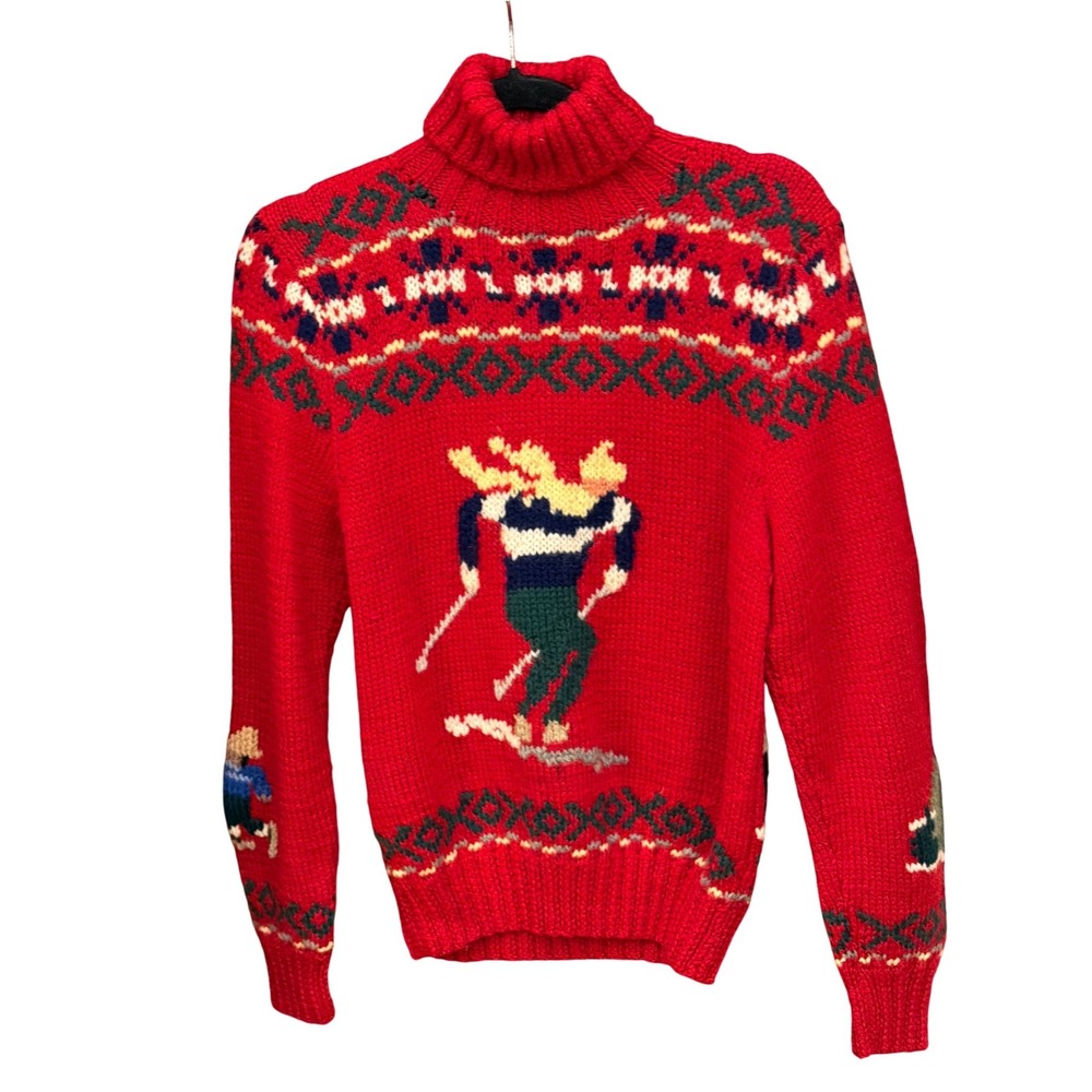 Vintage The Talbots Wool Skier Sweater Apres Ski Cabincore Fair Isle Preppy